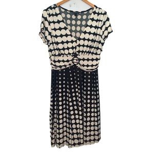 Blooming Rose Polka Dot Black & White Dress Size XL